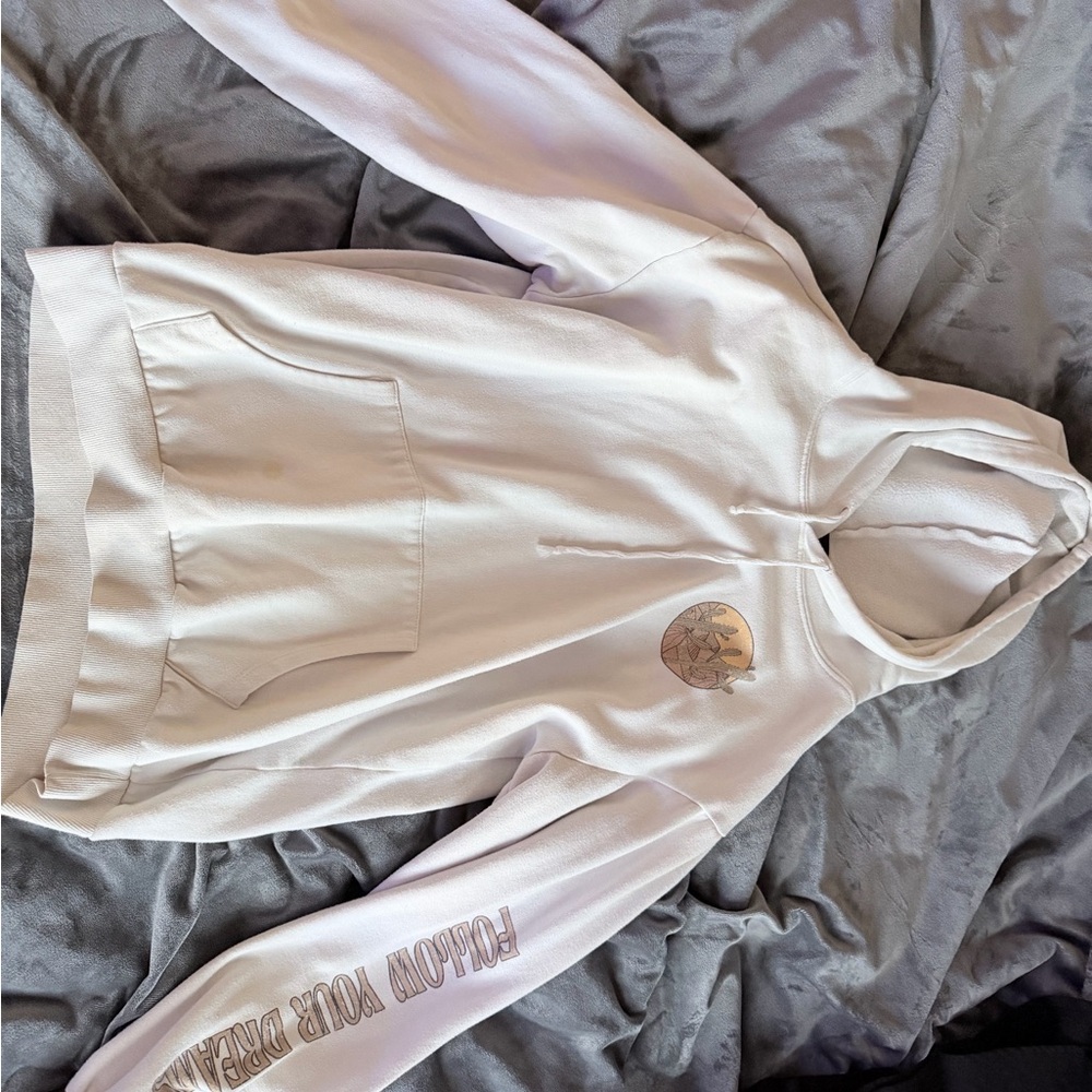 White Hoodie with Graphic Print